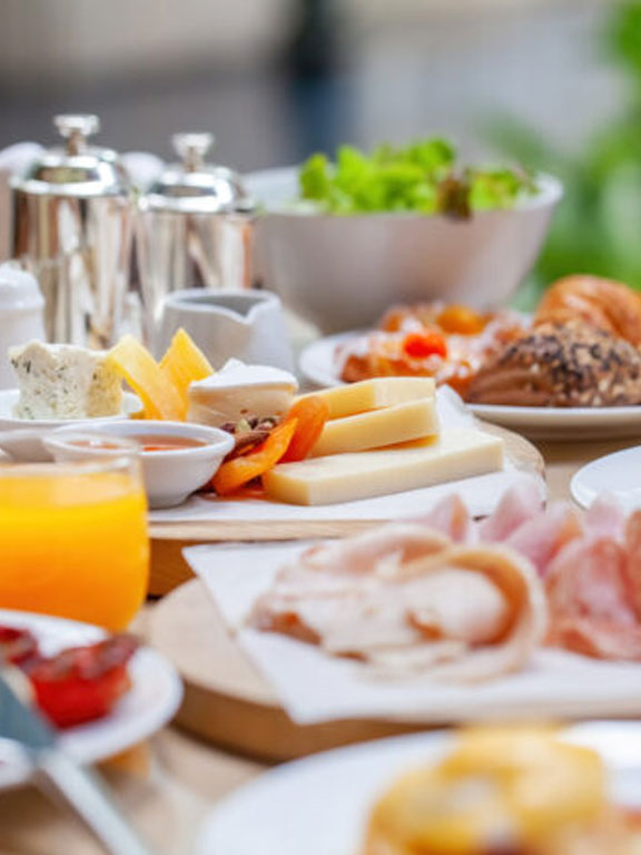 Vital breakfast close-up of table setting